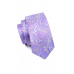 3delige set stropdas pochet manchetknopen paars lila lichtblauw goud Paisley